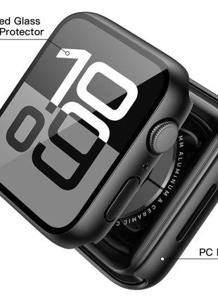 Misxi Case with Screen Protector for 46mm Apple Watch Series 11/10 | 2-Pack Cover with Tempered Glass for 11/10, Scratch Resistant Sensitive Touch Protection, Black