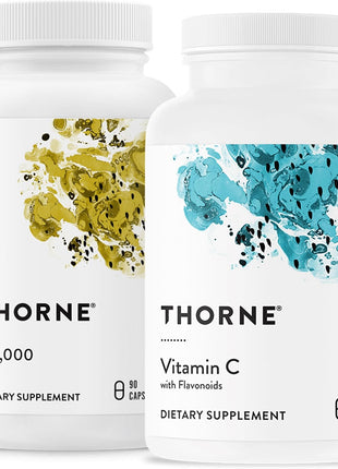 THORNE - Immune Support Combo - Vitamin D3 & Vitamin C Blend for Healthy Immune Function - 30 to 90 Servings