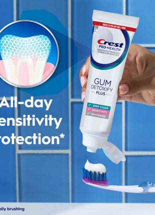 Crest Pro-Health Gum Detoxify Plus Toothpaste 4.5 oz Pack of 3 - Antibacterial Fluoride Toothpaste, Sensitivity Protection, Whitens Teeth, Anticavity, Plaque Control