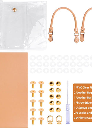 Clear PVC DIY Tote Bag Handbag Making Kit Handmade Gift Bag Craft Accessory Tool Set Birthday Holiday Gift Bag