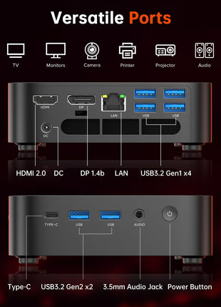 ACEMAGICIAN Kron Mini K1 Mini PC, Ryzen 7 7735HS, 24GB LPDDR5 512GB SSD Mini Computers(up to 4.75Ghz), Micro Desktop 4K Triple Display Bluetooth/WiFi6/Office(Upgraded 7730U/7430U/5800H)