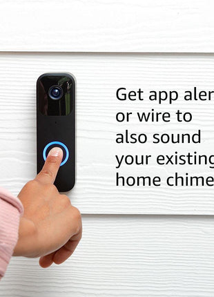 Blink Video Doorbell + Sync Module 2 — Two-way audio, HD video, two-year battery life, motion detection, chime app alerts, Works with Alexa (Black)