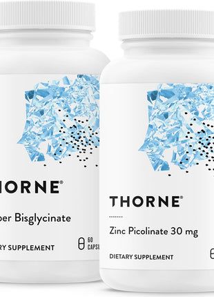 THORNE - Trace Minerals Bundle - Zinc Picolinate and Copper Bisglycinate - Essentials for Wellness - 60 Servings