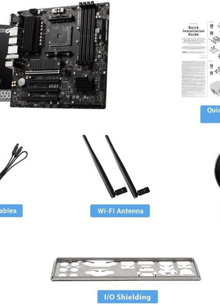 MSI PRO B550M-VC WiFi ProSeries Motherboard (AMD Ryzen 5000 Series, AM4, DDR4, PCIe 4.0, SATA 6Gb/s, M.2, USB 3.2 Gen 2, HDMI/DP, Wi-Fi 6E, Bluetooth 5.2, mATX)