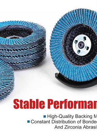 EZARC Flap Discs 40 Grit, 4 1/2 x 7/8-Inch Flap Sanding Disc, Type 29 Zirconia Grinding Wheel for Stainless Steel, Sheet Metal (10 Pack)