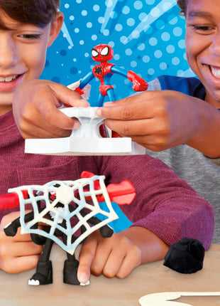 Play-Doh Marvel Spider-Man Launch & Slice Battle Playset with 2 Bendy Action Figures and 7 Accessories, Imagination Toys for Boys & Girls 4 Years & Up