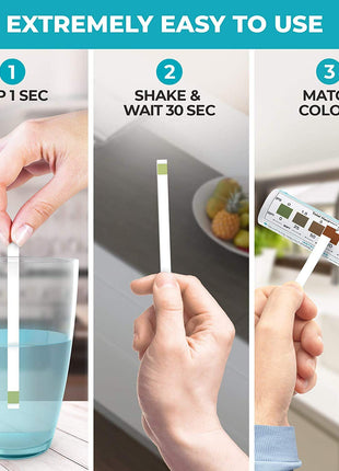 Varify Water Hardness Test Kit - Water Testing Kit for Home, Drinking, Well, Spa, Swimming Pool, Softener, Dishwasher & More - Hard Water Test Strips for Calcium, Magnesium etc (0-425 pmm, 150 Strips)