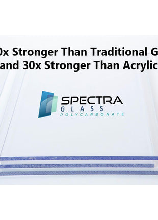 Spectra Glass Clear Polycarbonate Plastic Sheet. Stronger Than Plexiglass Sheets. UV, Impact, Weather Resistant. Sizes Nominal Cut Within +-1/8 inch. Made in USA. 24 inch x 48 inch (1/4 inch Thick)