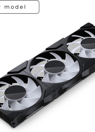 Phanteks M25-120 Gen2 Triple Pack, 3X 120mm ARGB High Performance Cooling Fans, Daisy-Chain Unified Fan Frame, Infinity Mirror hub, Single Cable Connection, Black