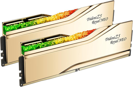 G.SKILL Trident Z5 Royal Neo Series DDR5 RAM (AMD EXPO) 64GB (2x32GB) 6000MT/s CL26-36-36-96 1.45V Desktop Computer Memory U-DIMM - Gold (F5-6000J2636H32GX2-TR5NG)