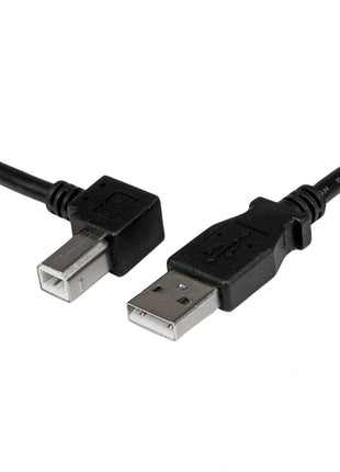 StarTech.com 1m USB 2.0 A to Left Angle B Cable - M/M - Connect hard-to-reach USB 2.0 peripherals, for installation in narrow spaces - USB Printer Cable - 1m USB A to B Cable - Angled USB Cable - Left