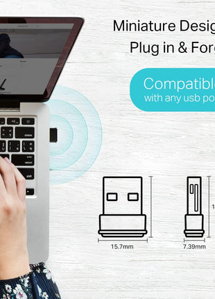 TP-Link Nano USB WiFi Adapter for PC(Archer T3U Nano)-AC1300 2.4G/5G Dual-Band Wireless Network Transceiver Adapter for Desktop PC, Travel Size, Supports Windows 11,10, 8.1, 8, 7 / up to Mac OS 10.15