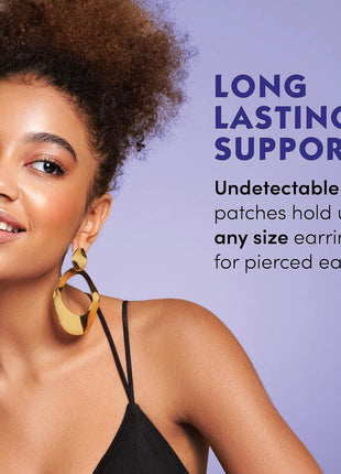 Lobe Miracle- Clear Earring Support Patches - Earring Backs For Droopy Ears - Ear Care Products for Torn or Stretched Ear Lobes (60 Patches)