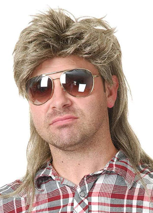 Kaneles Mullet Wigs for Men 80s Costumes Fancy Party Accessory Cosplay Halloween Hair Wig (Blonde)