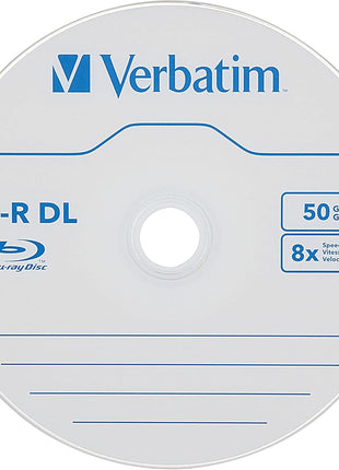 Verbatim BD-R DL 50GB 8X Blu-ray Recordable Media Disc Double Layer- 10 Pack Spindle - 97335