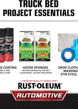 Rust-Oleum 248914 Automotive Truck Bed Coating Spray, 15 oz, Black