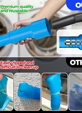 Holikme Dryer Vent Cleaner Kit Dryer Lint Vacuum Attachment Brush, Lint Remover, Dryer Vent Vacuum Hose Replacement Parts,Duct Cleaning,Blue