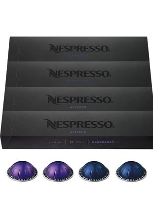 Nespresso Capsules Vertuo, Espresso Bold Variety Pack, Medium and Dark Roast Coffee, 40-Count Espresso Pods, Brews 1.35oz.
