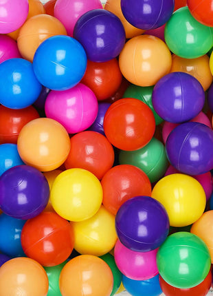 Hovenlay Ball Pit Balls Phthalate Free BPA Free Crush Proof Plastic - 7 Bright Colors in Reusable Play Toys for Kids with Storage Bag | Phthalate Free, BPA Free, Crush Proof Play Toys, Reusable Storage Bag