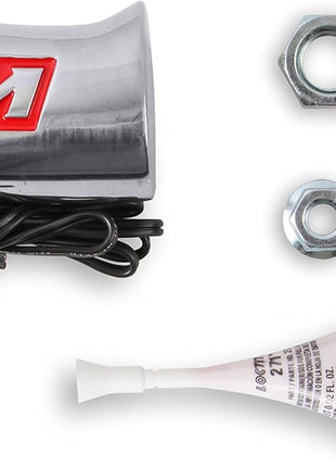 B&M 80658 Brushed Aluminum T-Handle Shifter Grip with Button and SAE Thread Inserts