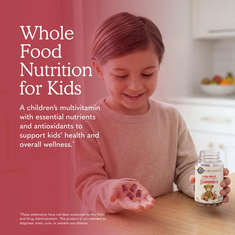Garden of Life Organics Kids Gummy Vitamins - Fruit - Certified Organic, Non-GMO & Vegan Complete Children's Multi - B12, C & D3 - Gluten, Soy & Dairy Free, 120 Real Fruit Chew Gummies