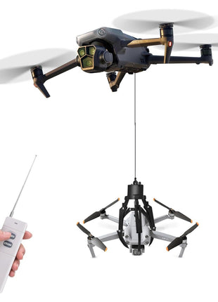 Drone Grasping & Airdrop System - Mantis Mechanical Claw Hook Grabber with Payload Release Compatible with Dji Mavic 3 Classic/Pro/Air 3S/2S/Mini 4 Pro/3/2 SE, Intelligent Transport Delivery Kit for Rescue, Fishing, Fixed-Point Drop Accessories