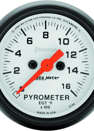 Auto Meter 5744 Phantom Electric Pyrometer Gauge Kit,2.3125 in.