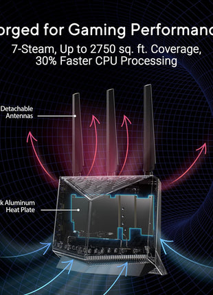 ASUS RT-BE86U WiFi 7 Gaming Router, 10G WAN, 6.8 Gbps, Mesh VPN Compatible