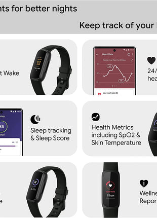 Fitbit Inspire 3 Health & Fitness Activity Tracker (Black) with Workout Intensity, Sleep Tracking, Heart Rate, S & L Bands, 3.3foot Charging Cable, Wall Adapter, Screen Protectors & PremGear Cloth