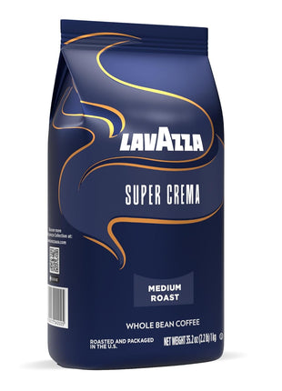Lavazza Super Crema Whole Bean Coffee, Medium Espresso Roast, Arabica and Robusta Blend, 2.2 lb Bag, Package May Vary (Pack of 1)