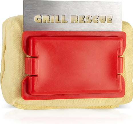 Grill Rescue BBQ Replaceable Scraper Cleaning Head, Bristle Free - Durable and Unique Tools for Cast Iron or Stainless-Steel Grates, Barbecue Cleaner (Replaceable Scraper Head)