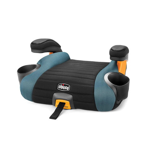 Chicco GoFit Plus Backless Booster Car Seat with Latch, 40-110 lbs | Stream/Blue, ErgoBoost contoured seat, quick-release LATCH, washable pad, 2 cup holders, booster seat for ages 4+, 40-110 lbs