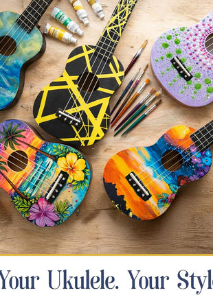 DIY Ukulele Kit - Build Your Own Guitar with 21-Inch Soprano Ukelele Kit, Includes 33 Pieces Make Your Own Ukulele Acoustic Guitar DIY Projects