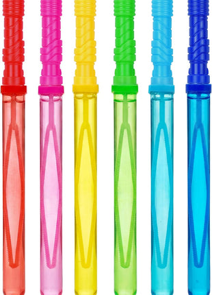 JOYIN 14.6'' Big Bubble Wands for Kids, 6 PCS Bubble Wand with Refill Solution for Summer Toy Party Favor, Outdoors Toy Activity, Easter Basket Stuffers, Birthday Gift