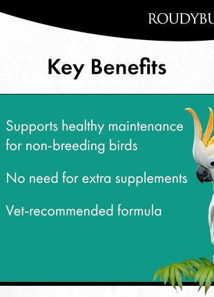 RoudyBush Daily Maintenance Food for Birds - Scientifically Formulated Bird Feed - Bird Food Pellets w/Corn, Wheat, Soy & More - Nutritious & Healthy Feed for Birds (Mini, 44oz)