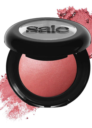 Saie Blush & Brush Duo - SuperSuede Baked Blush in Mia (.01 oz) & Powder Blush Brush - Talc-Free, Moisturizing Blush with Vegan, Fluffy Brush for Seamless Application