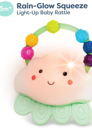 B. toys ??Baby Light ??Up Cloud Rattle ??Rain ??Glow Squeeze ??Sensory Development & Comfort - Teething Rattle Toys for Babies 3+ Years Months