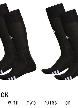 adidas Rivalry Soccer Men and Women, Workout Socks-Over The Calf, Black/White, M