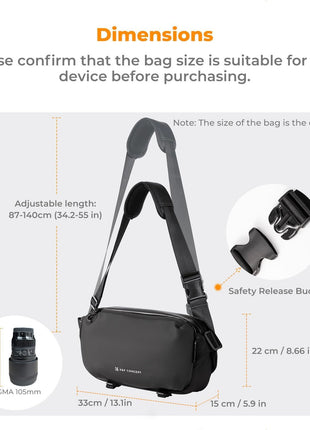 K&F CONCEPT Camera Sling Bag, Everyday Shoulder Crossbody Bag | Multifunction Photography Portable Bag, DSLR/SLR/Mirrorless Camera Case, Compatible for Canon/Nikon/Sony, BS01