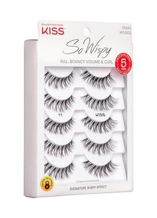 Kiss So Wispy, False Eyelashes, '', 12mm, Includes 5 Pairs Of Lashes, Easy to Apply, Reusable Lash Clusters