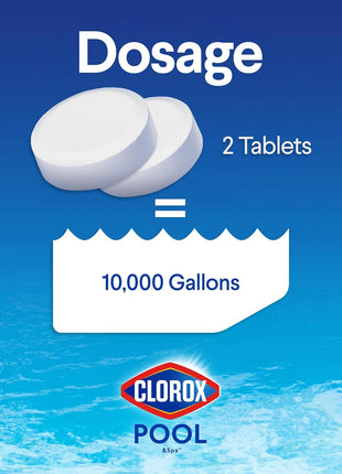 Clorox Pool&Spa XTRABLUE 3 inch Chlorinating Tablets, Individually Wrapped, Kills Bacteria & Stops Algae (5 LB)