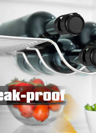 HYZ Champagne Stoppers 2Pack   Stainless Steel Sparkling Wine Bottle Stopper with Pure Silicone Air Tight Seal   Professional Wine Saver for Champagne 1/4Prosecco and Cava (Black)