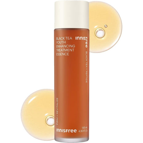 innisfree Black Tea Youth Treatment Essence, 4.1 fl oz (145 ml), Genuine Product, Moisturizing, Moisturizing, Elastic, Black Tea, Dry Skin, Korean Cosmetics, Introduction Beauty Serum