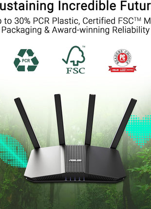 ASUS RT-BE58U WiFi 7 BE3600 AiMesh Extendable Router, 4K-QAM, MLO, AI Detection 2.5G Port, Four 1G Ports, Commercial-Grade Network Security, Parental Control, IoT Network, Kid's Network, VPN Network