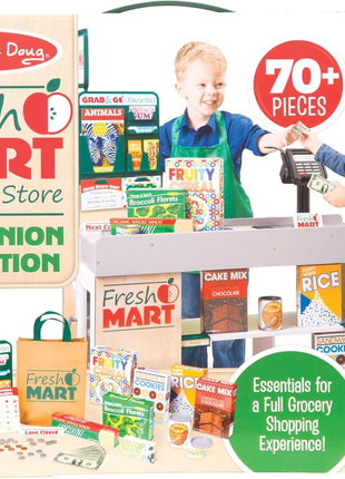 Melissa & Doug Fresh Mart Companion Set, Grocery Store Pretend Play Toys, Toy Kitchen Accessories & Play Food, Preschool Learning Toys for Girls & Boys 3+
