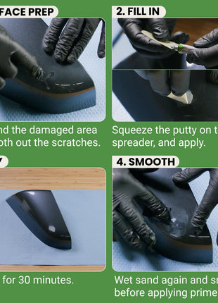 TouchUpDirect Scratch & Chip Putty - Ready-Mixed 5g Automotive Body Filler Kit for Deep Scratches & Gouges, Complete Chip Repair Kit with Spreader & Sandpaper - No Mixing Required