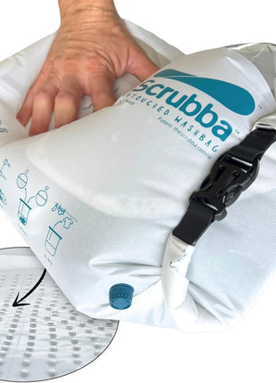 Scrubba Wash Bag Untouched Patented Washboard-in-a-BagTM 5 oz Travel Washer | Pack Light, Wash Anywhere Fast, Inner Washboard, Machine-Quality Wash, Non-Electric, Recycled Polyester, Sustainable Travel