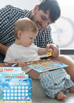 Potty Training Chart for Toddler Boys 17 PCS Potty Training Sticker Chart 5 Fun Styles Potty Reward Chart Toddler with Stickers Potty Chart Potty Sticker Chart