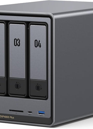 UGREEN NAS DXP4800 Plus 4-Bay NAS, Intel Pentium Gold 8505 5-Core CPU | 8GB DDR5 RAM, Built-in 128G SSD, 1x 10GbE, 1x 2.5GbE, 2x M.2 NVMe Slots, 4K HDMI, Desktop Network Attached Storage (Diskless)
