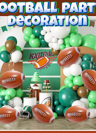 Bedwina 12-Pack 16" Inflatable Footballs for Football Party Decorations & Party Favors – Blow-Up Sports-Themed Beach Balls for Game Day & Birthday Supplies, Goodie Bag Stuffers